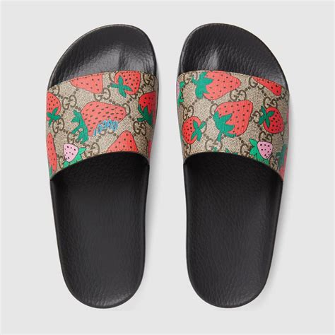 women's strawberry gucci slides|gucci slides pursuit.